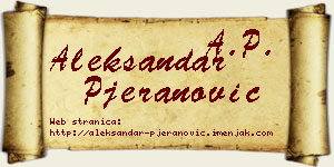 Aleksandar Pjeranović vizit kartica